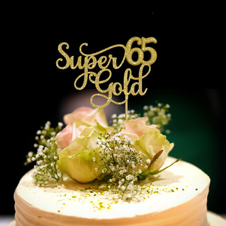 Super Gold 65 Cake Topper