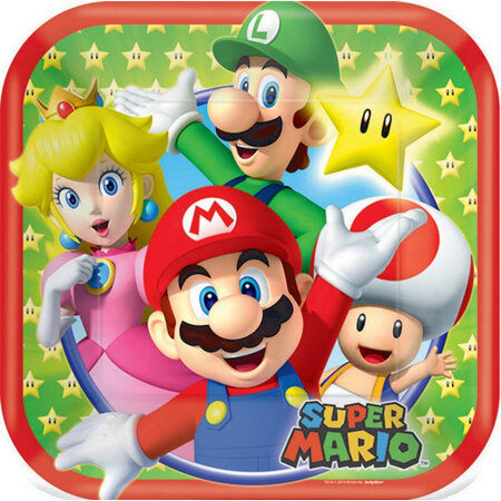 Super Mario Brothers plates x 8