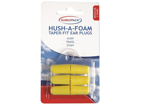 Surgi Pack Hush-A-Foam Ear Plugs 3 Pair