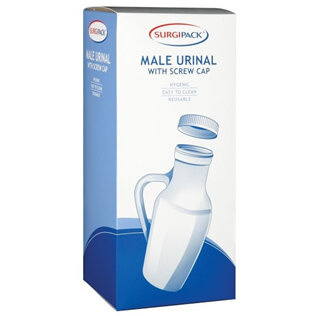 SURGIPACK MALE URINAL WITH HANDLE AND SCREW CAP