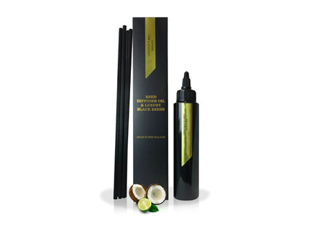 Surmanti  Lime Coconut & Verbena Reed Diffuser Oil & Luxury Black Reeds Refill