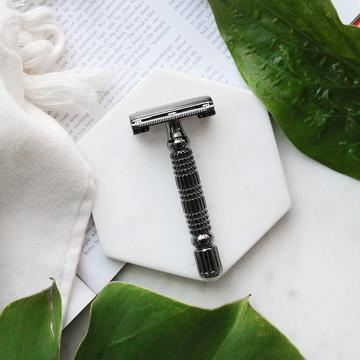 Sustainablah  Stainless Steel Safety Razor - The Charcoal Edition