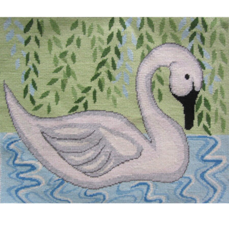 Swan in the Willows Needlepoint Cushion Kit by Mary Self