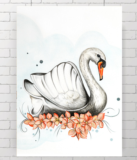 swan - the original painting