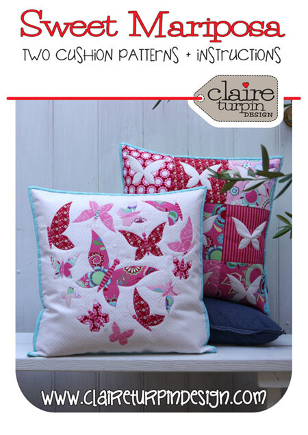 Sweet Mariposa Cushion Patterns from Claire Turpin Design