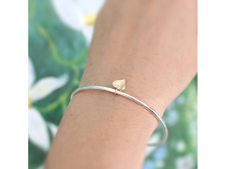 Sweetheart bangle minimal 9k gold sterling silver lily griffin nz jewellery