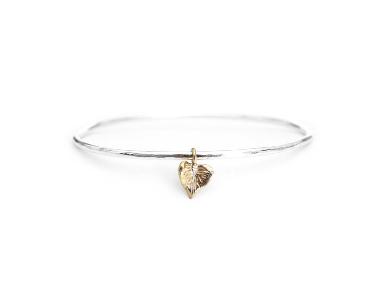 Sweetheart bangle solid 9k gold sterling silver bracelet lilygriffin nz jeweller