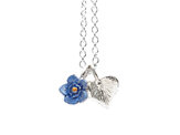 sweetheart forget me not flower blue sterling silver necklace lily griffin nz