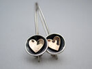 Sweetheart Valentine Earrings Sterling Silver and 9ct gold Julia Banks Jewellery
