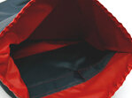 swim pouch navy with red contrast showing inside bag