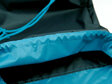 swim pouch navy with turquoise contrast showing inside of bag