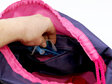 swim pouch purple with bright pink contrast showing pocket inside bag