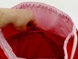 swim pouch red with light pink contrast showing pocket inside bag