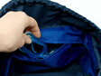swim pouch royal with navy contrast showing pocket inside bag