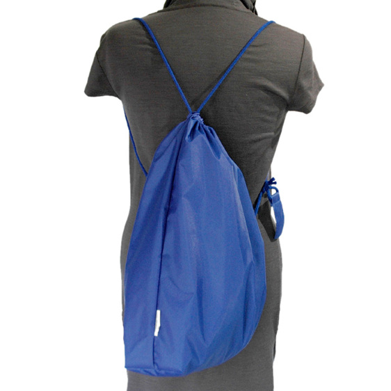 swim pouch royal worn as back pack