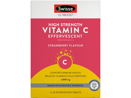 Swisse UltiBoost H/Strength Vitamin C Efferv 60Tab