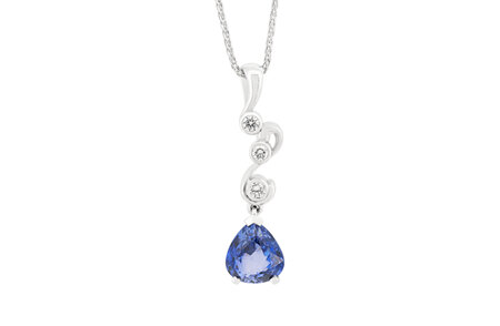 Swist: Blue Sapphire and Diamond Pendant