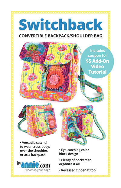 Switchback Pattern Convertible Backpack/Shoulder Bag