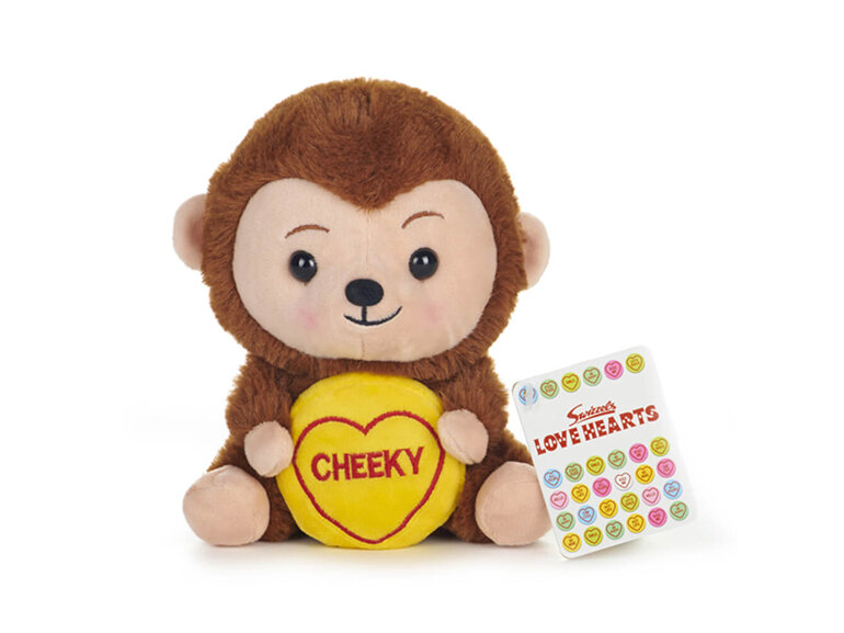 Swizzels Love Hearts Cheeky Monkey Plush Soft Valentine's Gift