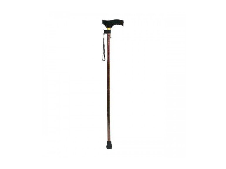 T-Handle Brown Walking Stick Extendable 2 Section