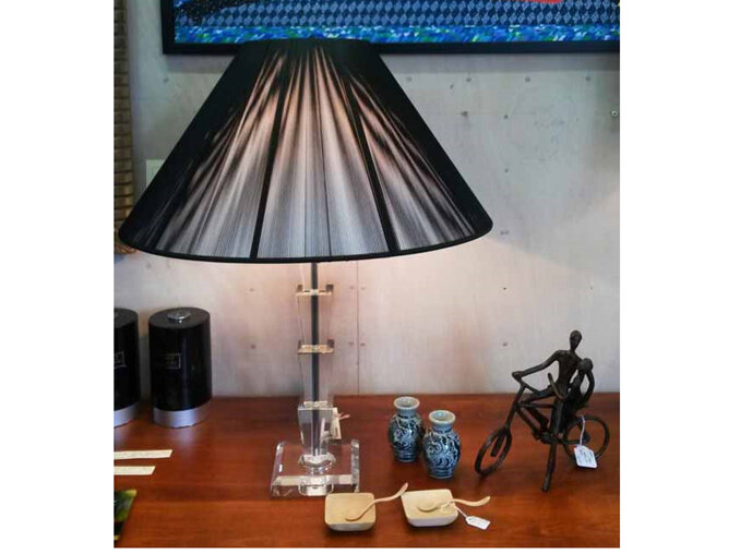 Table Lamp Black String Shade Glass New Zealand bloomdesigns