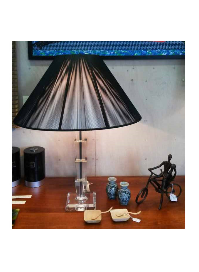 Table Lamp Black String Shade Glass New Zealand bloomdesigns