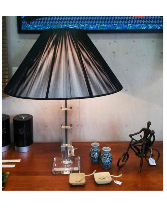 Table Lamp Black String Shade Glass New Zealand bloomdesigns