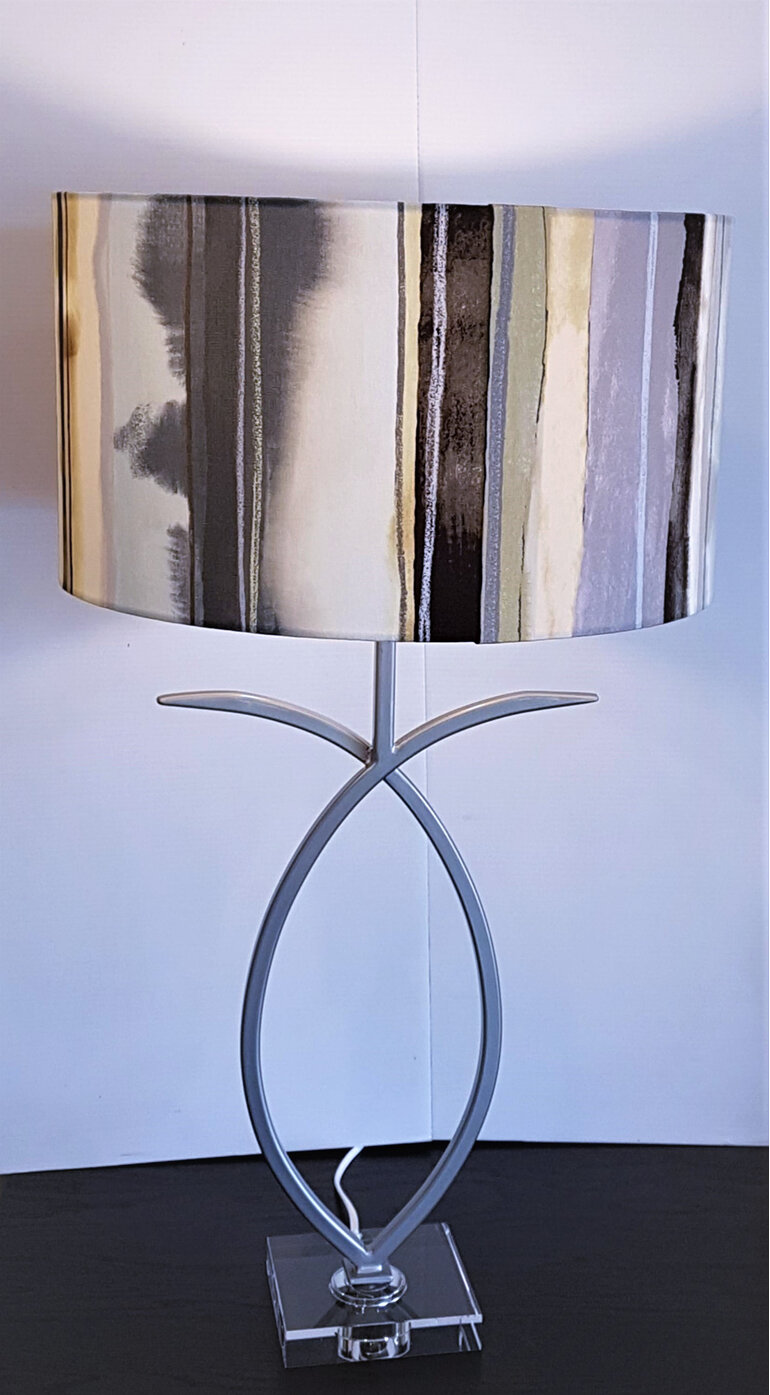 Table Lamp with Demeter Stripe Shade Made to order New Zealand