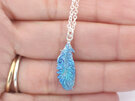 takahe blue feather native bird silver necklace pendant nz lilygriffin