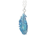 takahe blue feather native bird sterling silver pendant lilygriffin jewelry