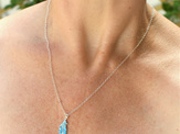 takahe feather blue bright bird native koru sterling silver necklace