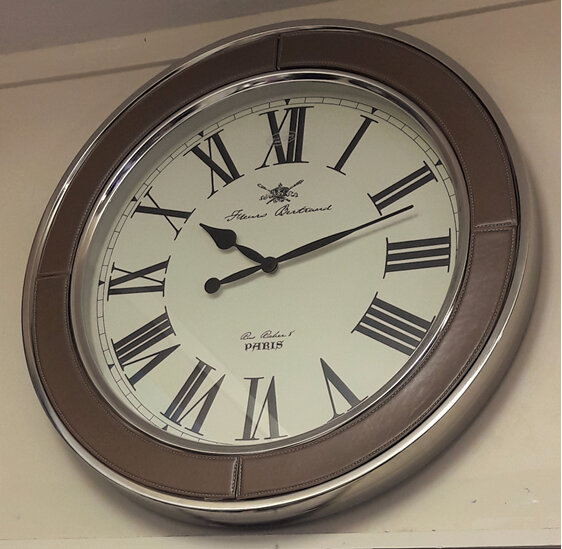 Tan Leather Clock Roman Numerals New Zealand bloomdesigns