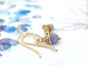 Tanzanite december birthstone gold rosehips earrings lily griffin nz jewellery