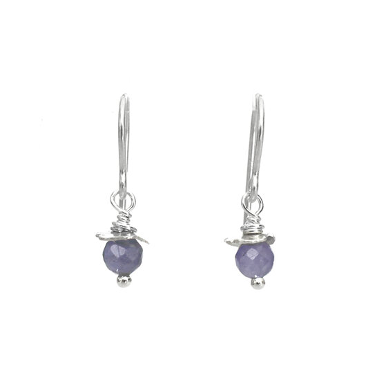 Tanzanite december birthstone sterling silver rosehip earrings lily griffin nz