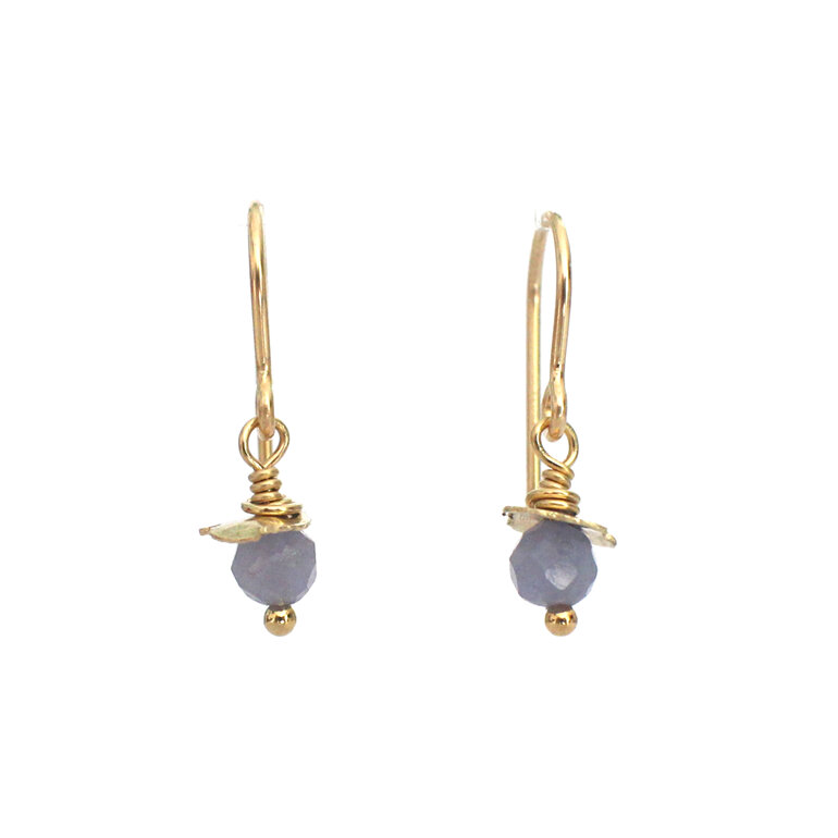 Tanzanite solid gold rosehip earrings december birthstone lilygriffin nz