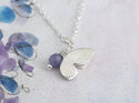 tanzanite sterling silver butterfly wings necklace  lily griffin nz jewellery