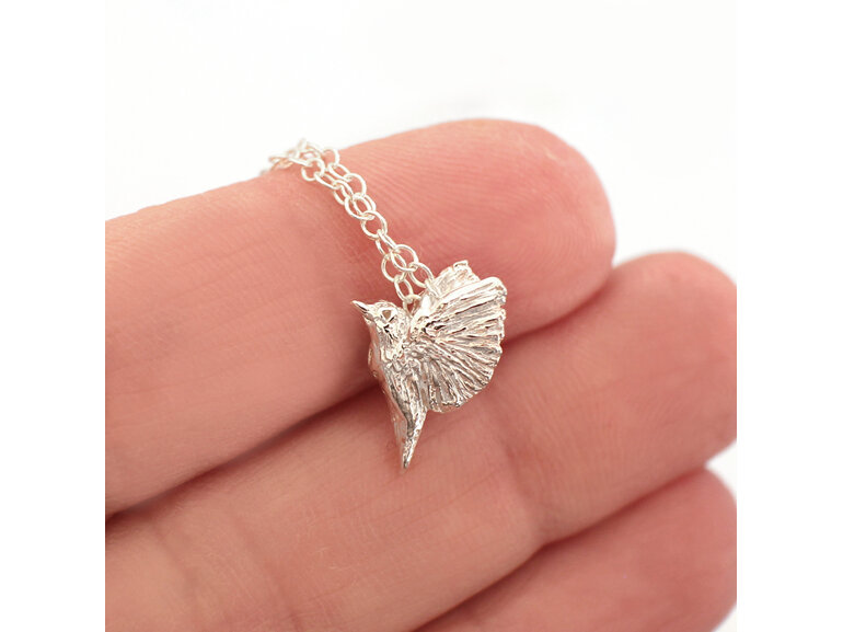 tauhou silvereye bird tiny sterling silver flying light dainty wings necklace