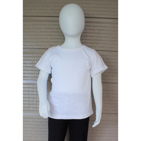 'Taylor' Tee, White, 100% Cotton Knit, 3 years