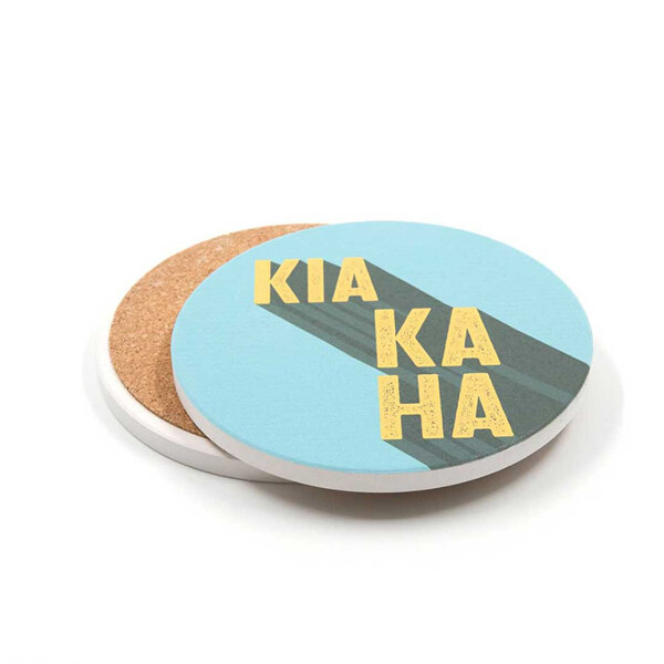 Te Reo Kia Kaha Ceramic Coaster
