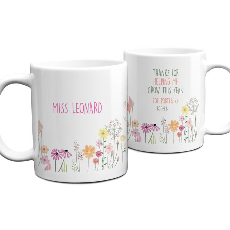 Teacher Help Me Grow Personalised Mug