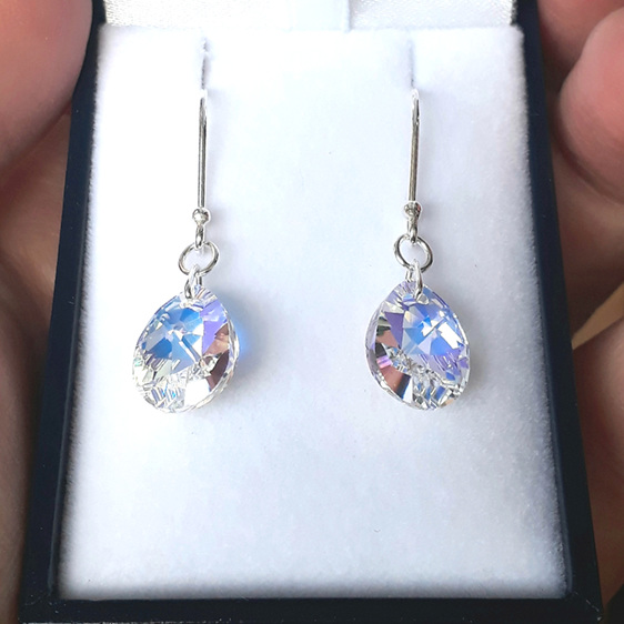 teardrop crystal swarovski earrings