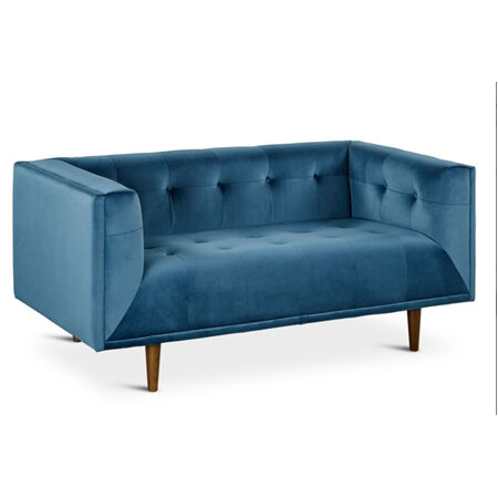 TEBO 2 Seater Sofa - Blue Velvet