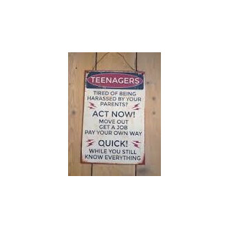 Teenagers Tin Sign