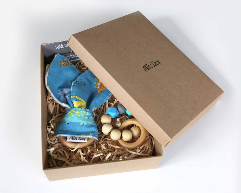 Teething gift box made by Miss Izzy NZ