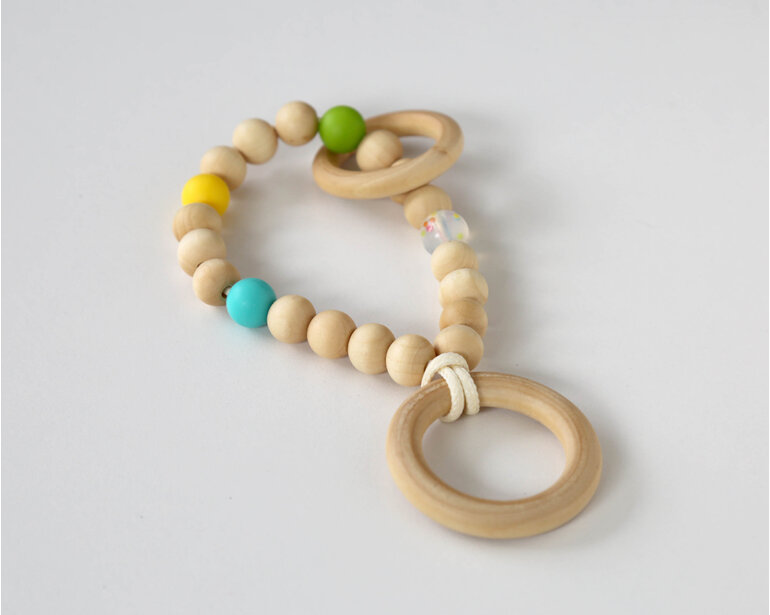 Teething Rattle hand made in New Zealand by Miss Izzy
