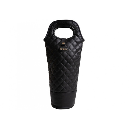 Tempa Quilted Insulated Single Wine Bag Black