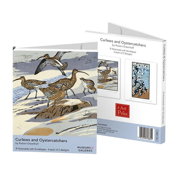 The Art of Print Curlews & Oystercatchers 8 Notecards 4x2