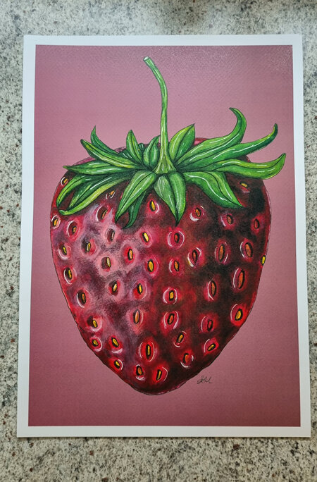 The Big Strawberry Colourway Print