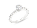 The Floeting Diamond: Floating diamond band solitaire engagement ring platinum