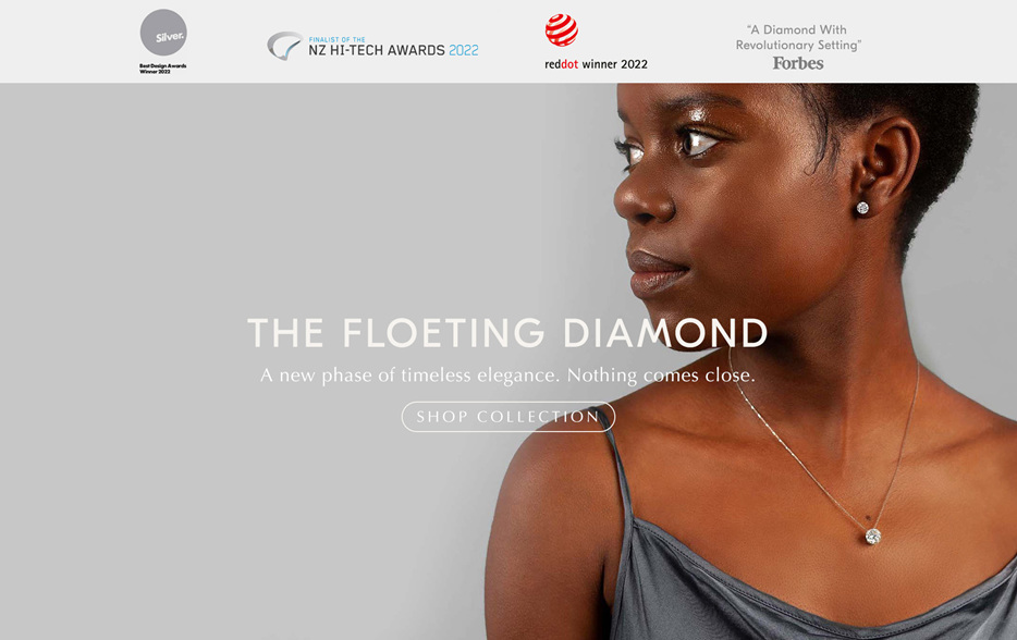 The Floeting Diamond - no claws or clasps, just diamond.